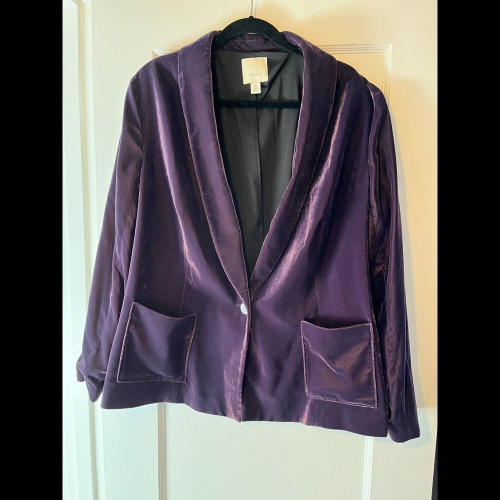 Sejour Velvet Plum Blazer